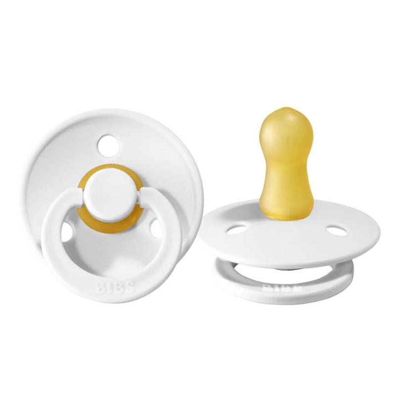 Bibs Natural Rubber Pacifier 2 Pack White