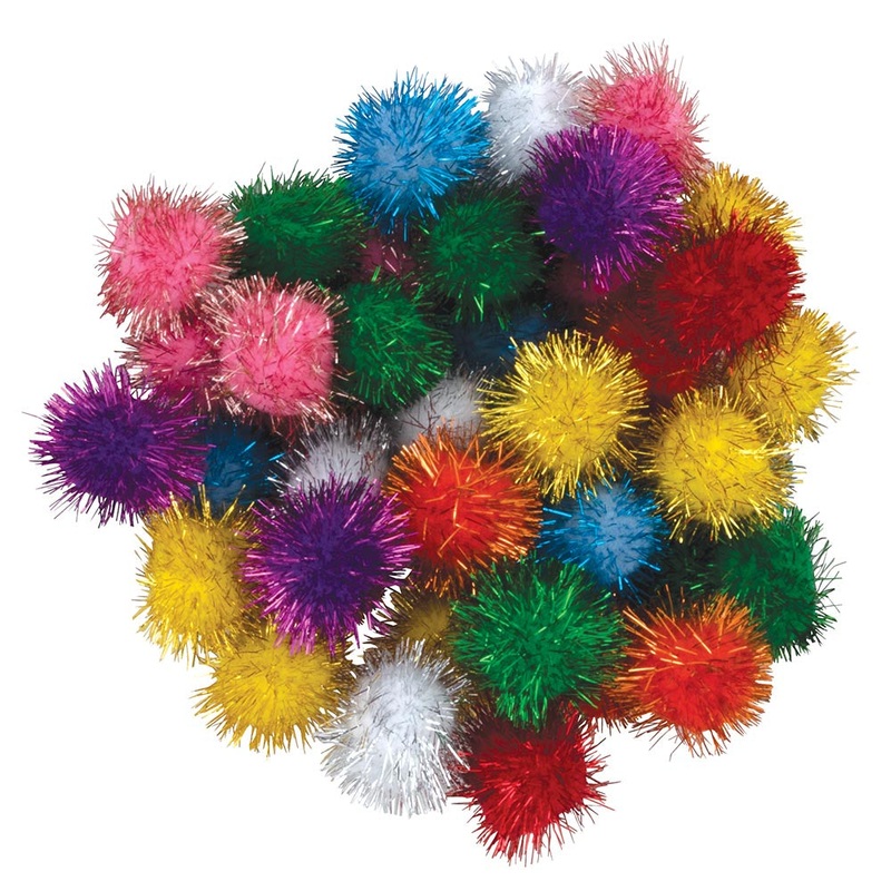 Glitter Pom Pons 40 Pieces