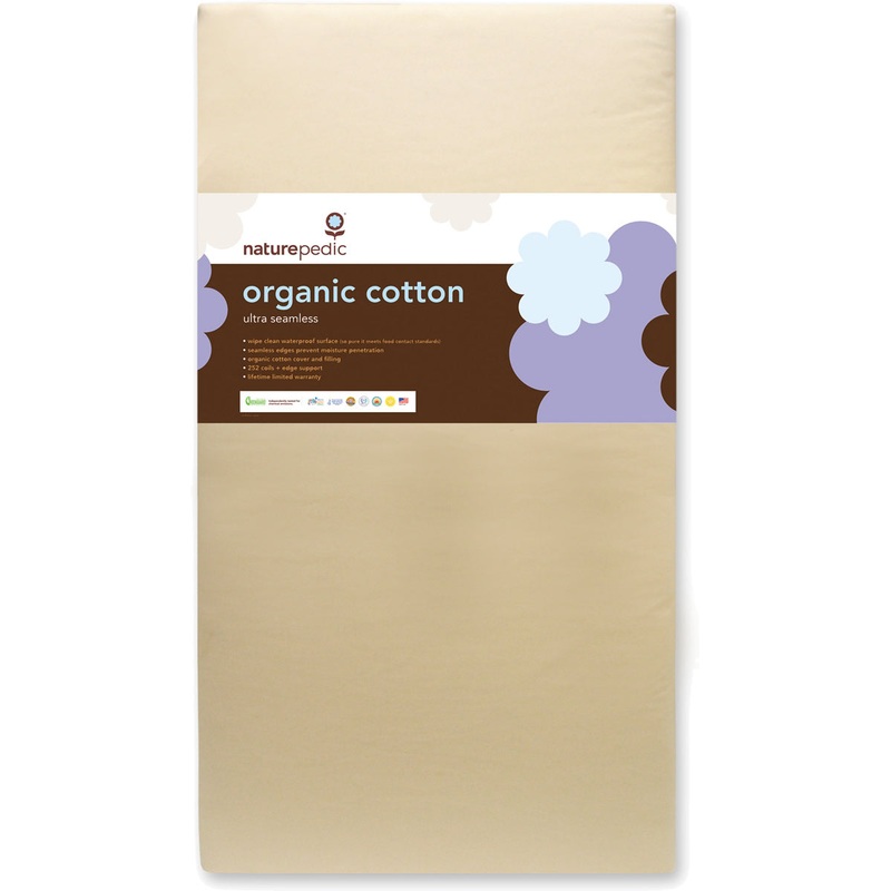 Naturepedic No Compromise Organic Cotton Ultra 252 Seamless Crib Mattress – Natural
