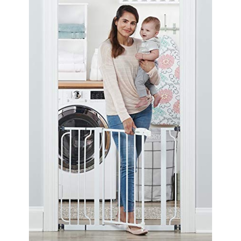 Regalo Easy Step 38.5-Inch Extra Wide Walk Thru Baby Gate, White