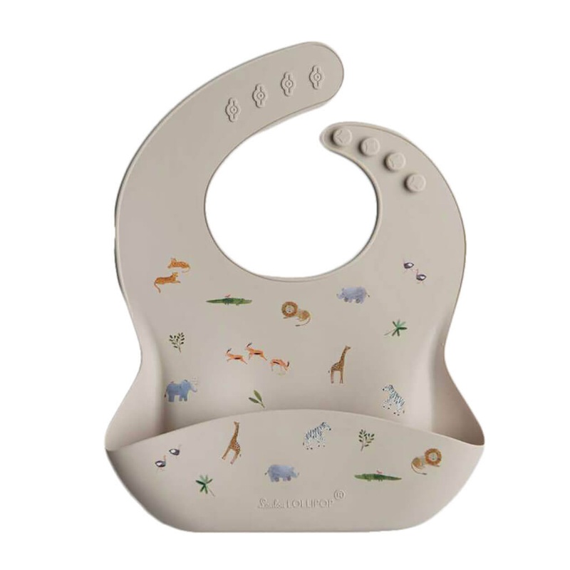 Silicone Printed Bib Safari