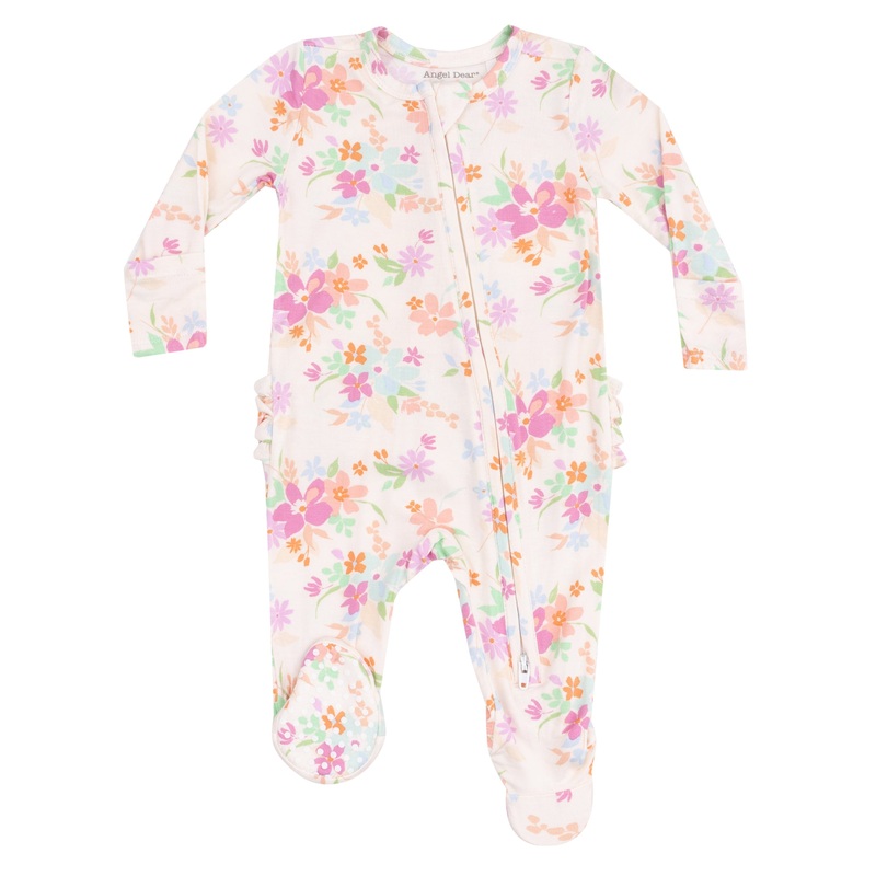 Angel Dear – Two-Way Zipper Ruffle Back Footie – Pick A Posy