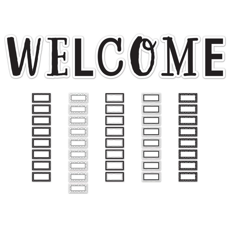 Black and White Welcome Bulletin Board Sets