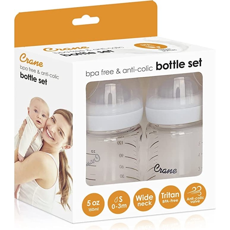 Crane 2 Pack of 150 ml / 5 oz Breast Milk bottle