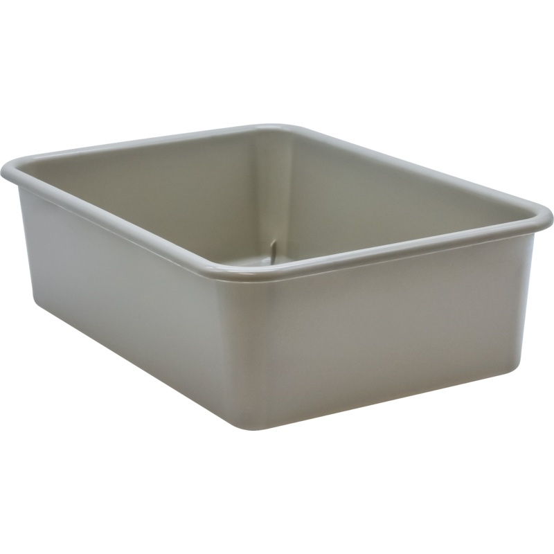 Gray Large Plastic Storage Bin