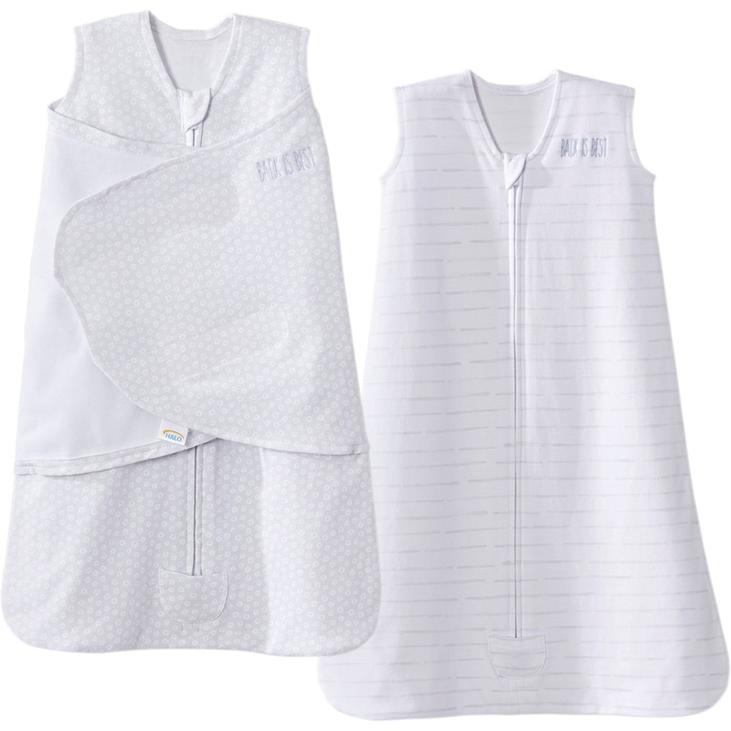 Halo SleepSack 2-Piece Gift Set – Grey Circles/Stripes (Small)