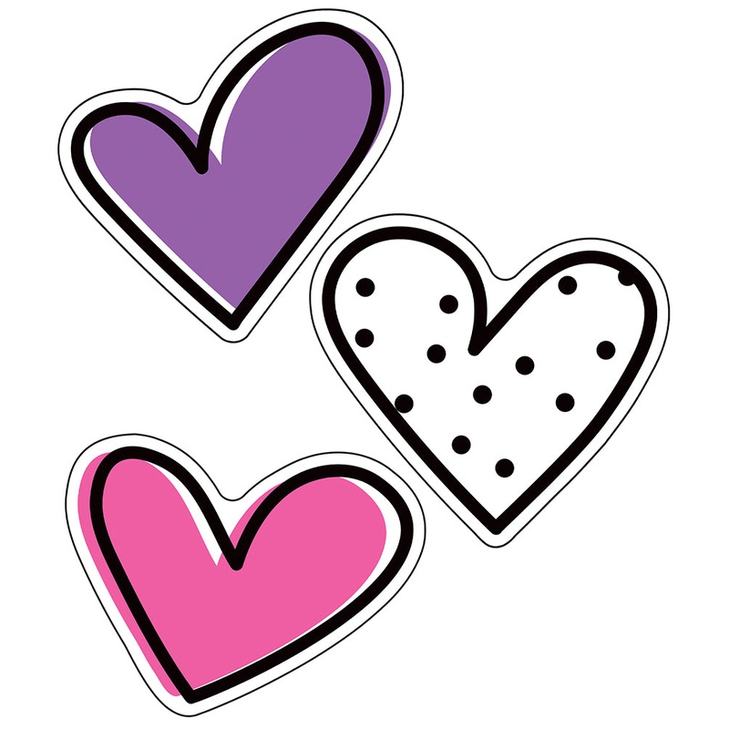 Kind Vibes Doodle Hearts Cut-Outs