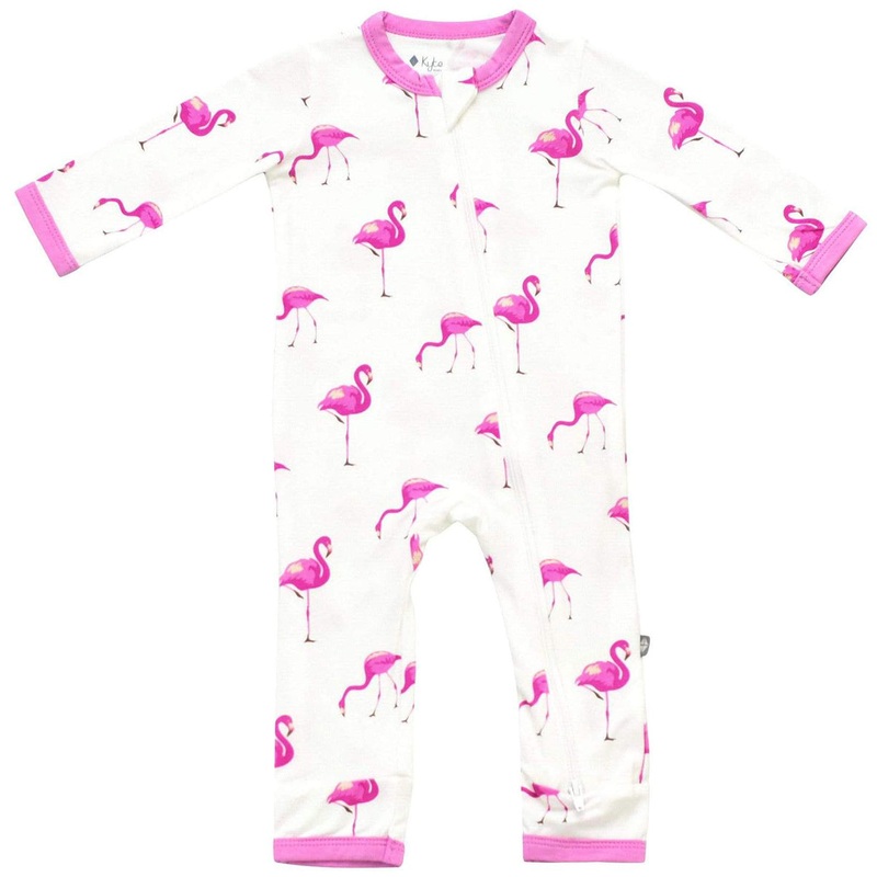 Kyte Baby Printed Zippered Romper – Flamingo (Newborn)