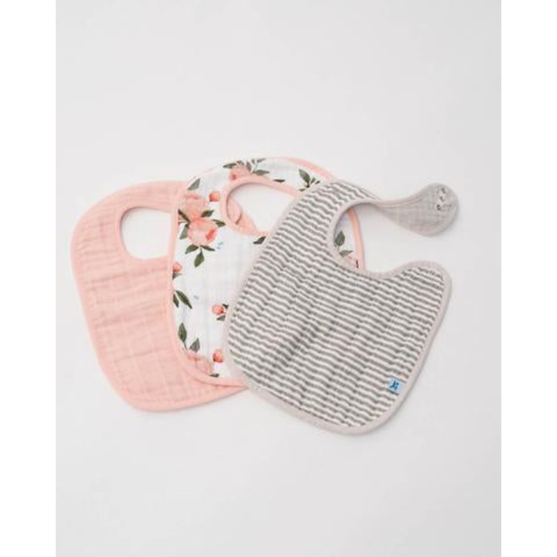 Little Unicorn Classic Bib 3 Pack In Watercolor Roses