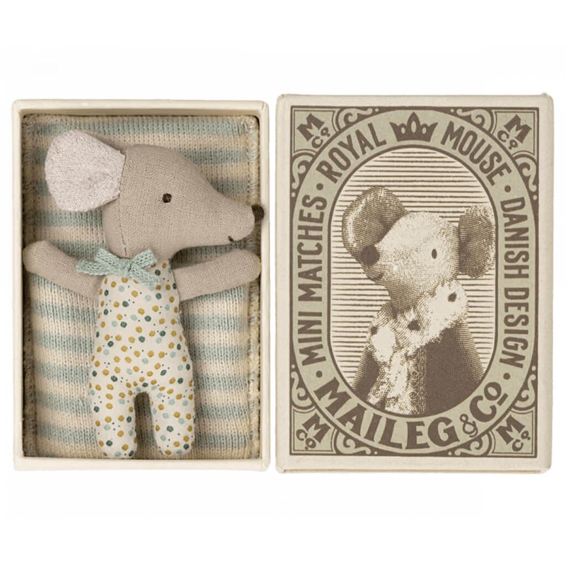 Sleepy/Wakey Baby Mouse Doll in Matchbox Blue