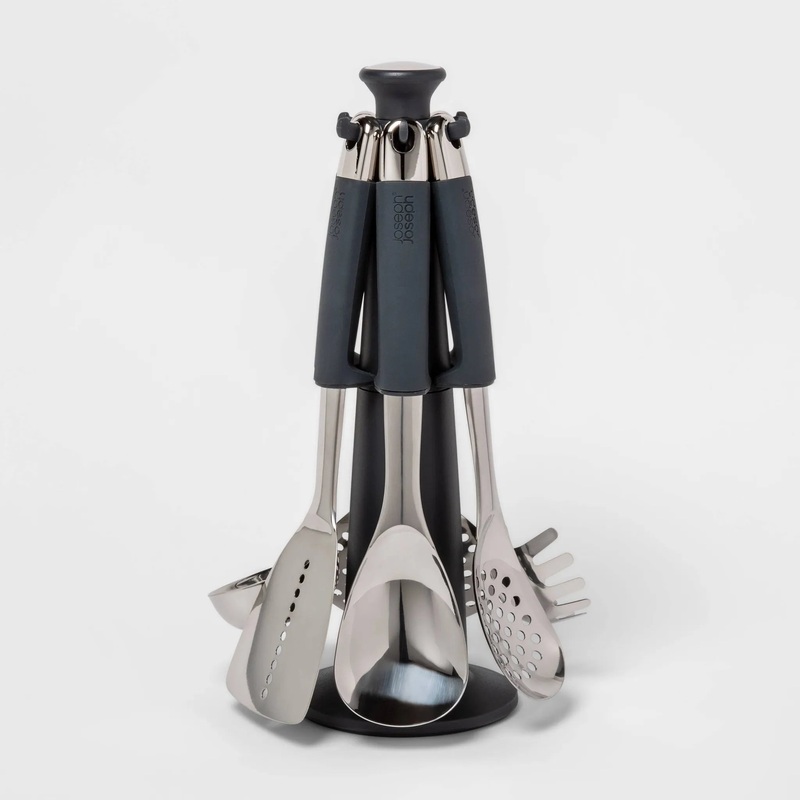 6pc Stainless Steel 100 Collection Rotating Kitchen Utensil Set