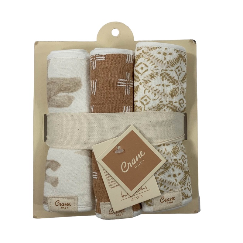 Crane Baby Cotton Muslin Burp Cloth Set, Kendi
