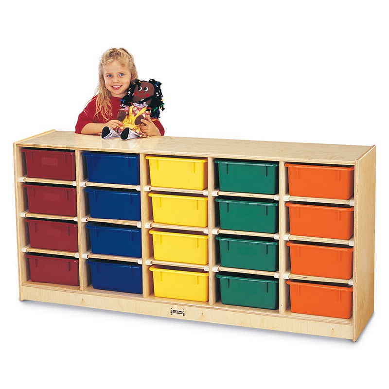 Jonti-Craft 20 Tub Mobile Storage – with Colored Tubs