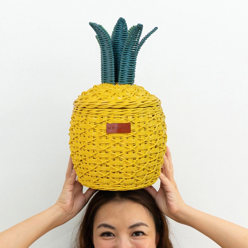 Pineapple Storage Basket Small – Yellow