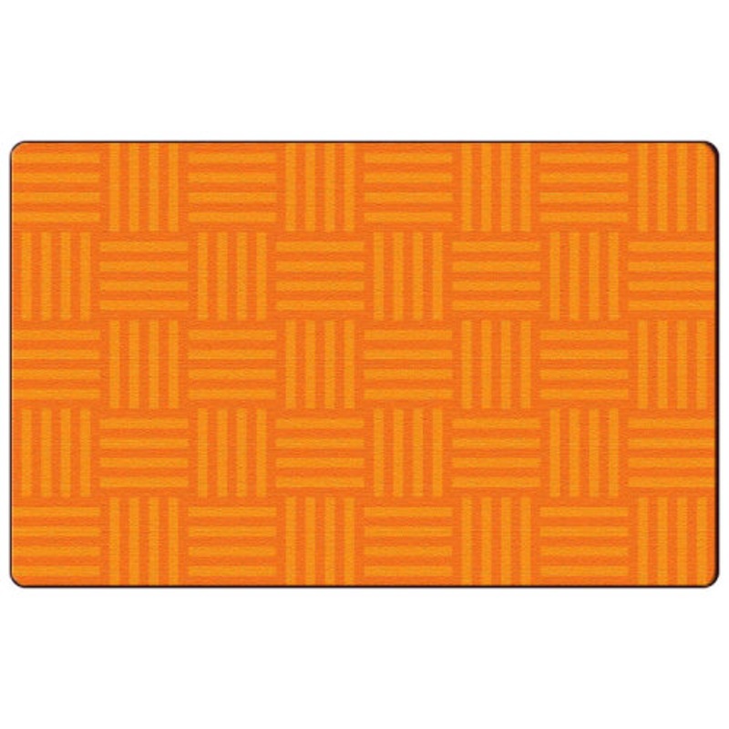Tone-on-Tone Solids Carpet, Hash Tag Design, 7’6″ x 12′ Rectangle, Orange