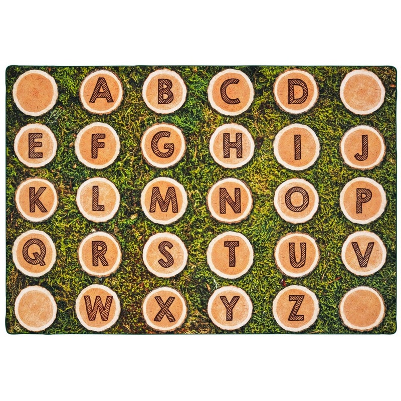 Tree Rounds Seating Rug with Alphabet 6’x9′