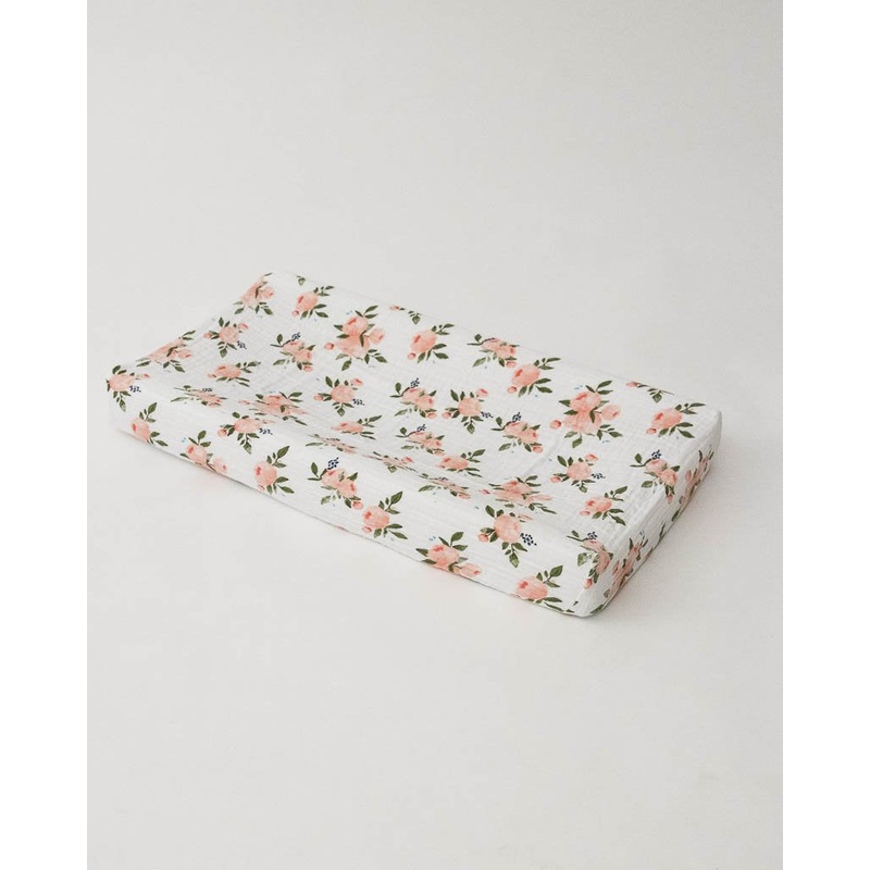 Little Unicorn Cotton Muslin Changing Pad Cover – Watercolor Roses