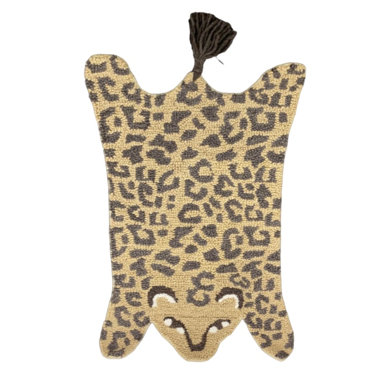 Crane Baby Hand Tufted Wool Animal Shaped Rug, Leopard