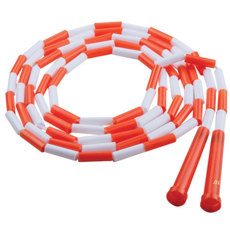 Plastic Segmented Jump Rope, Orange/White, 10′