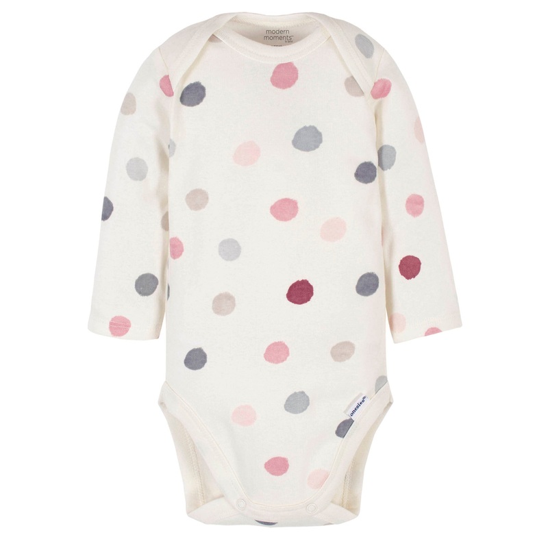 Baby Girls Polka Dots Long Sleeve Onesies Bodysuit