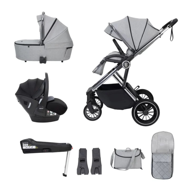 Babymore – Chia Travel System Pecan with Base  Pearl Grey