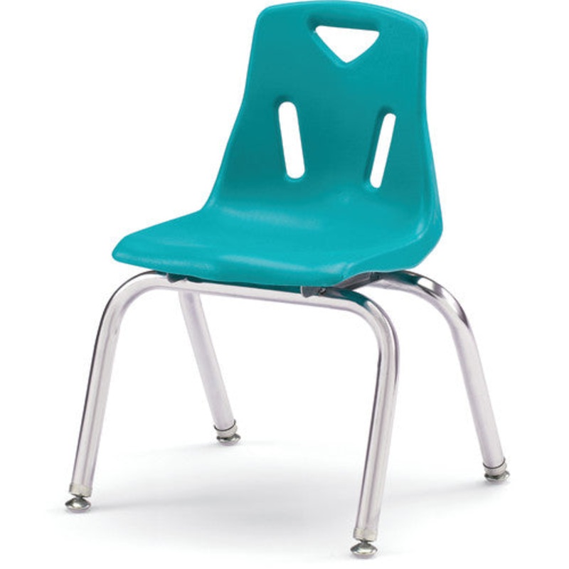 Berries Stacking Chair with Chrome-Plated Legs – 14″ Ht – Teal