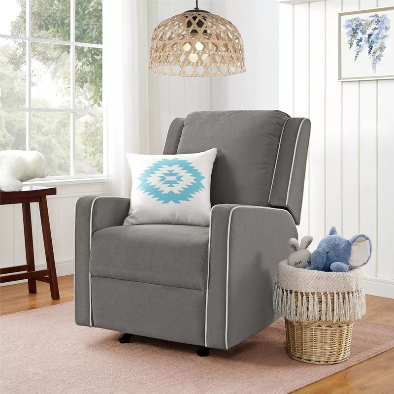 Robyn Nursery Glider Recliner Chair – Light Gray