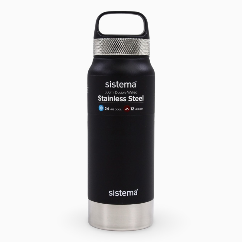 Sistema Stainless Steel Water Bottle  Black