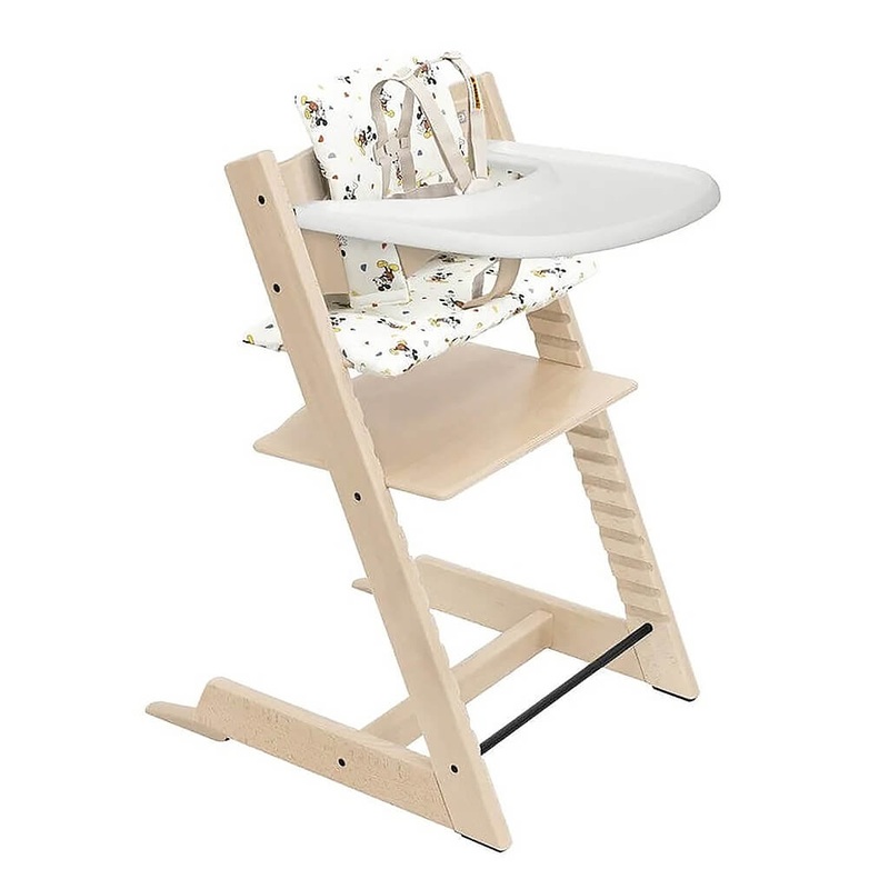 Tripp Trapp High Chair2 Cushion and Stokke Tray – Natural, Mickey Celebration