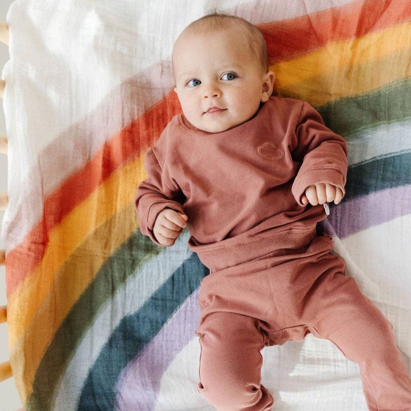 Clementine Kids – Cotton Muslin Swaddle – Rainbow Connection