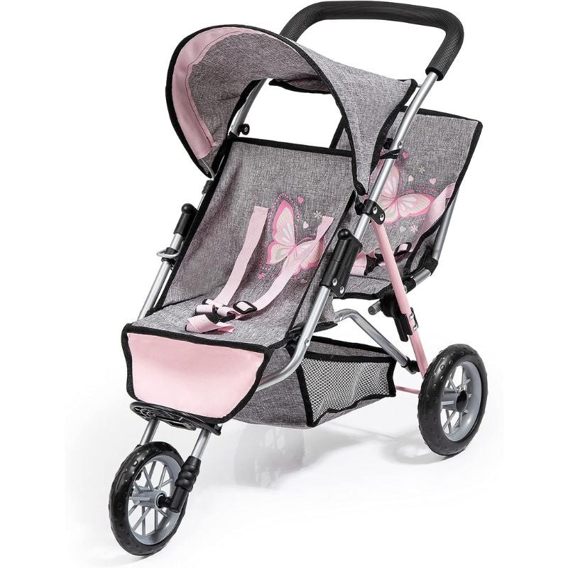 Duo Twin 3 Wheeled Doll’s Stroller – Butterfly