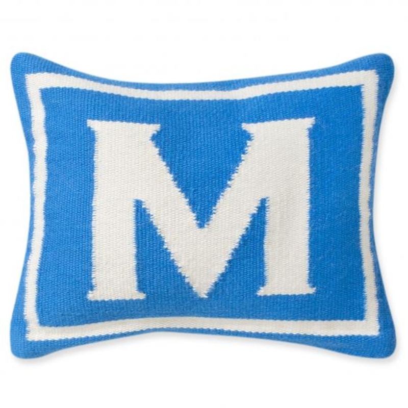 Jonathan Adler Junior Letter M Pillow in Blue
