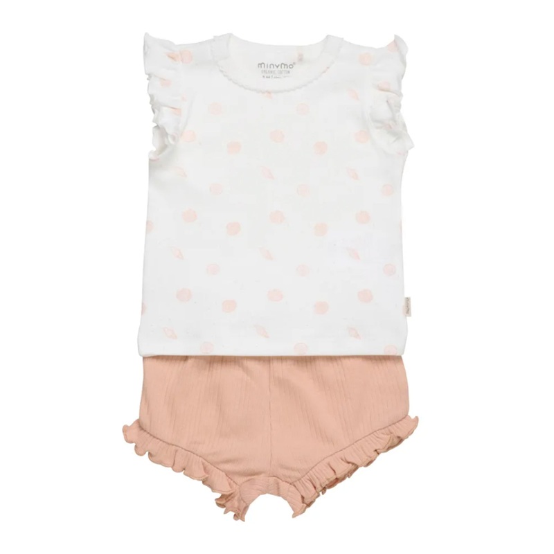 Minymo Seashell Organic Top & Shorts Set