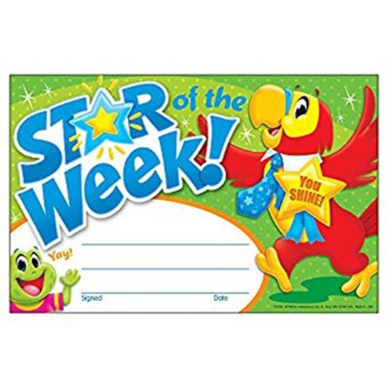 Playtime Pals Student of the Week Recognition Awards