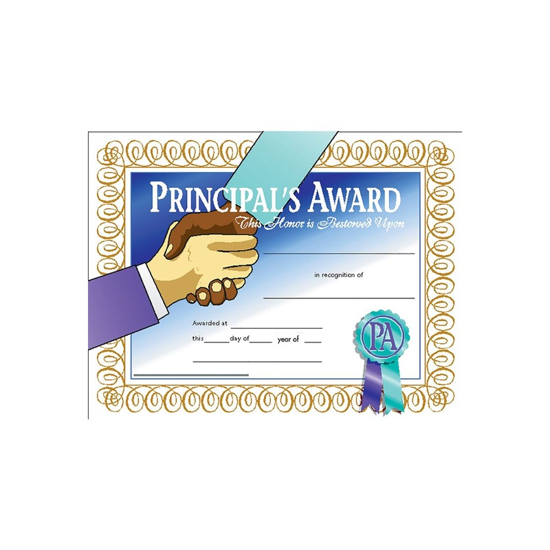 Principal’s Award Certificate, 8.5″ x 11″ – Pack of 30
