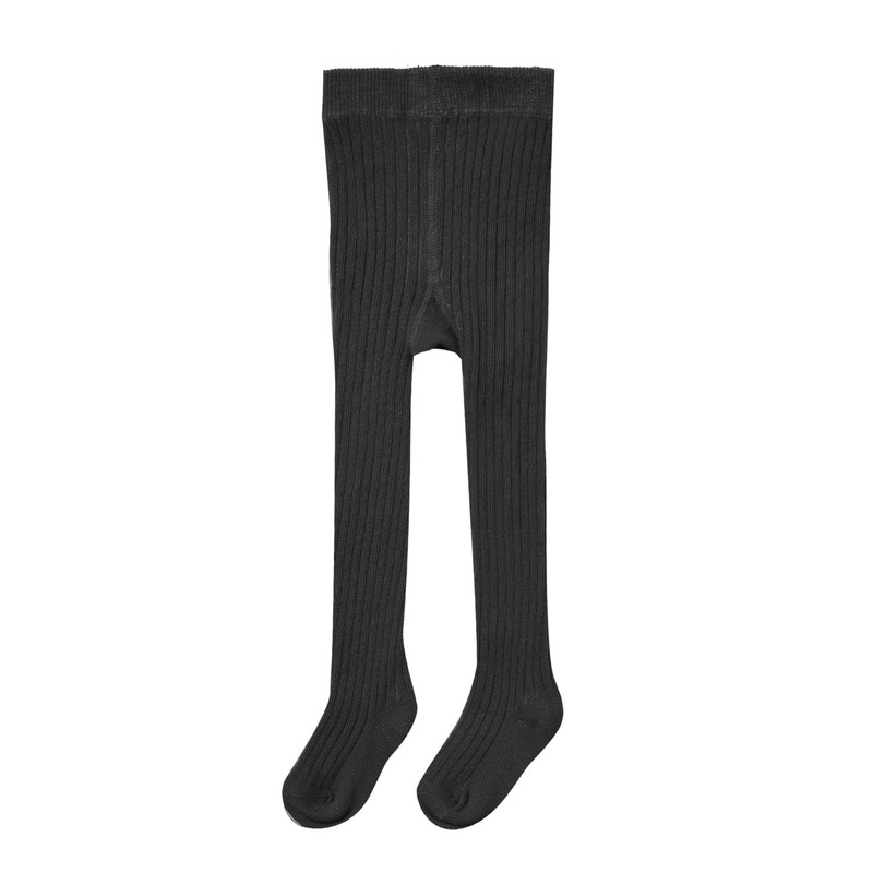 Rylee + Cru – Organic Ribbed Tights – Black