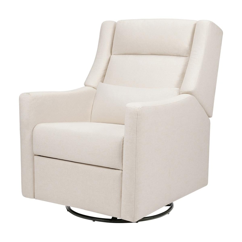 Babyletto Kiwi Plus Electric Recliner Swivel Glider w/ Adjustable Headrest + USB Port – Performance Cream Eco-Weave