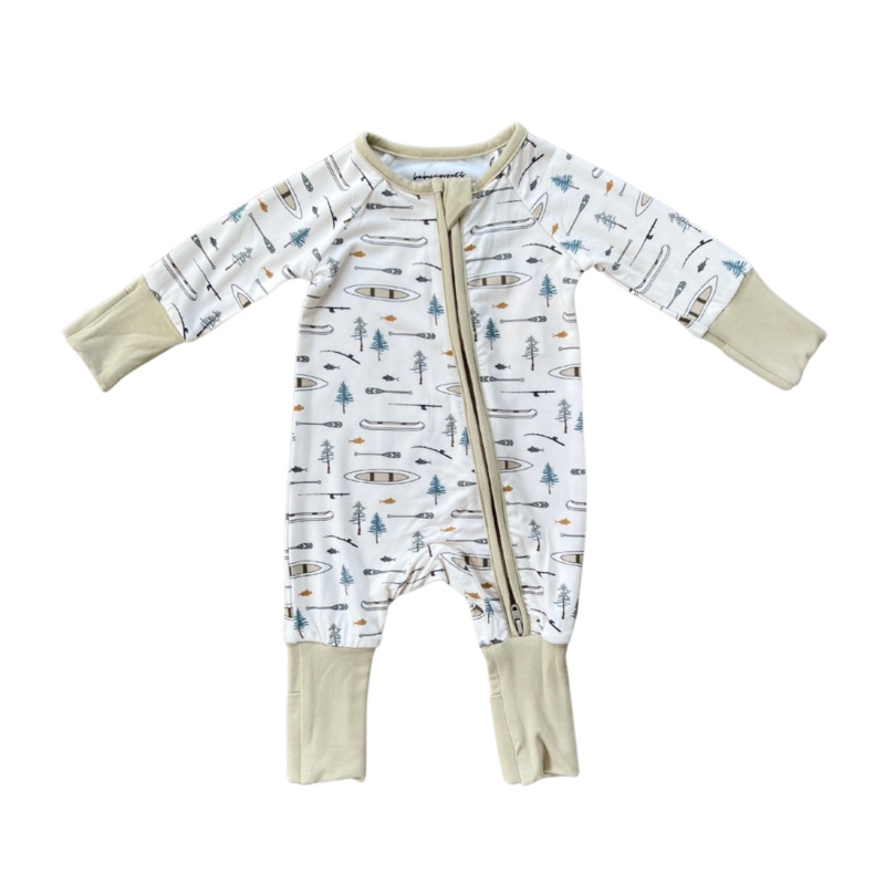 Babysprouts Long Sleeve Zip Romper – Canoe