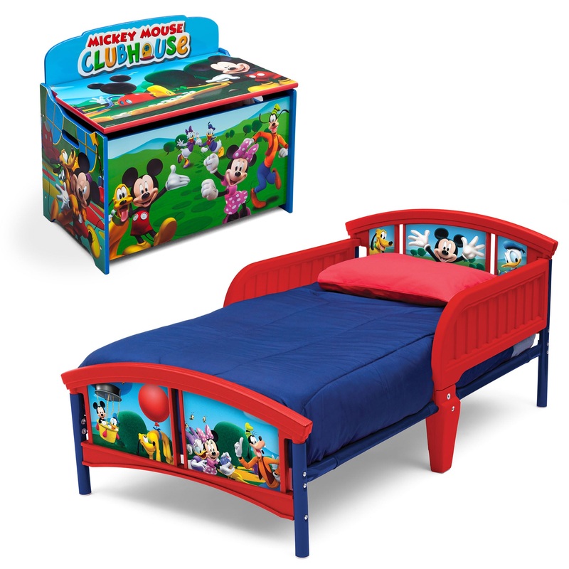 Disney Mickey Mouse 2-Piece Toddler Bedroom Set- Includes Toddler Bed and Deluxe Toy Box