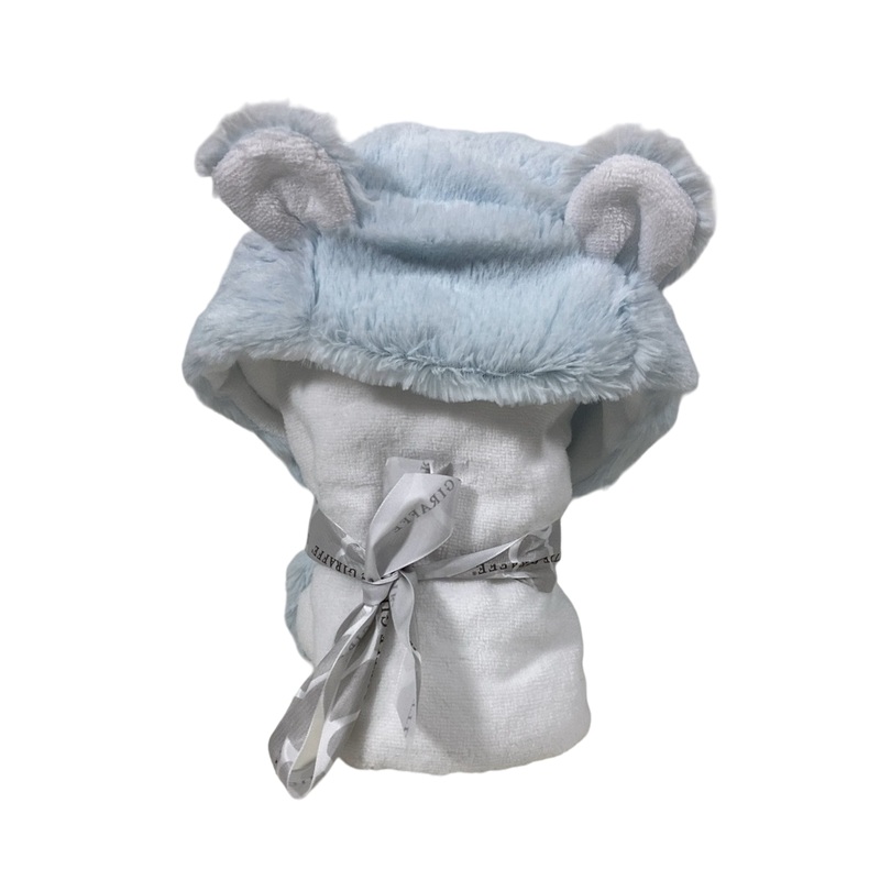 Little Giraffe Luxe Towel With Ears, Baby Blue