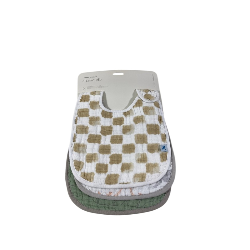 Little Unicorn Cotton Muslin Classic Bib (3 Pack), Adobe Checker