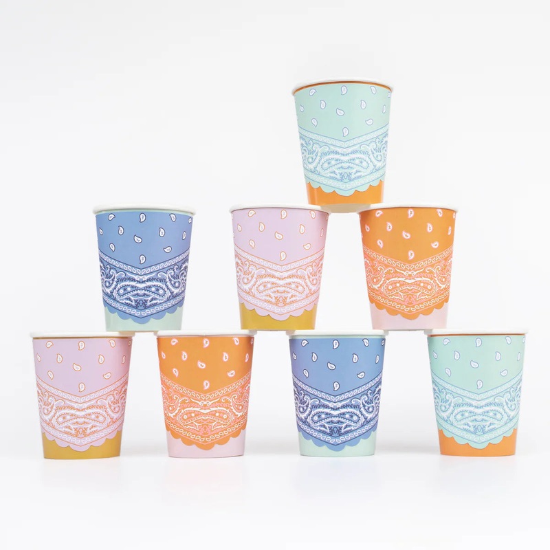 Meri Meri   Western Bandana Cups (x 8)