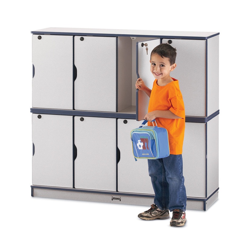 Rainbow Accents Stacking Lockable Lockers –  Triple Stack – Teal
