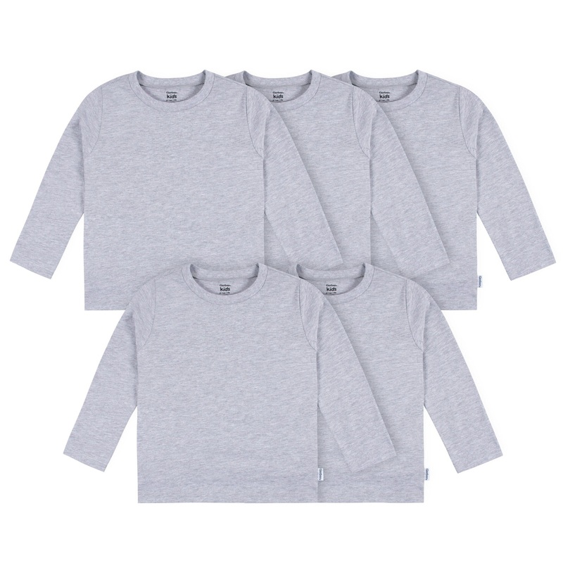 5-Pack Baby & Toddler Heather Gray Long Sleeve Tees