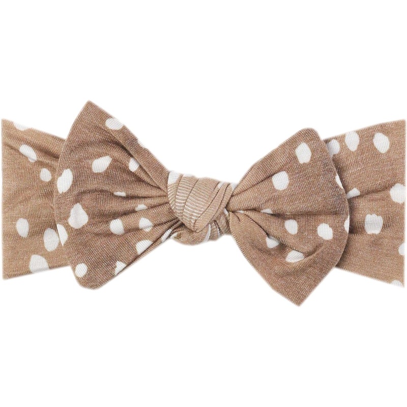 Copper Pearl Knit Headband Bow | Fawn