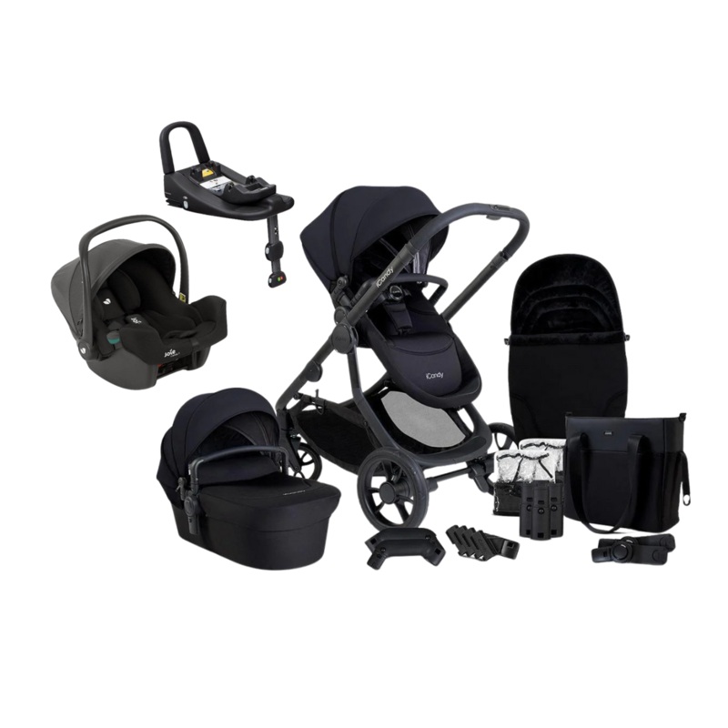 iCandy Orange 4 Pushchair Bundle with Joie iSnug 2 & Advance Base – Black
