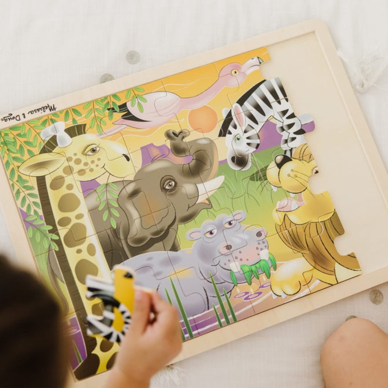 Melissa & Doug African Plains Wooden Jigsaw Puzzle – 24 Pieces