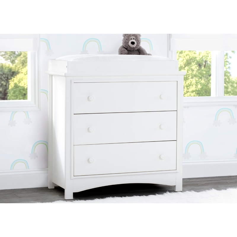Perry 3 Drawer Dresser with Changing Top and Interlocking Drawers
