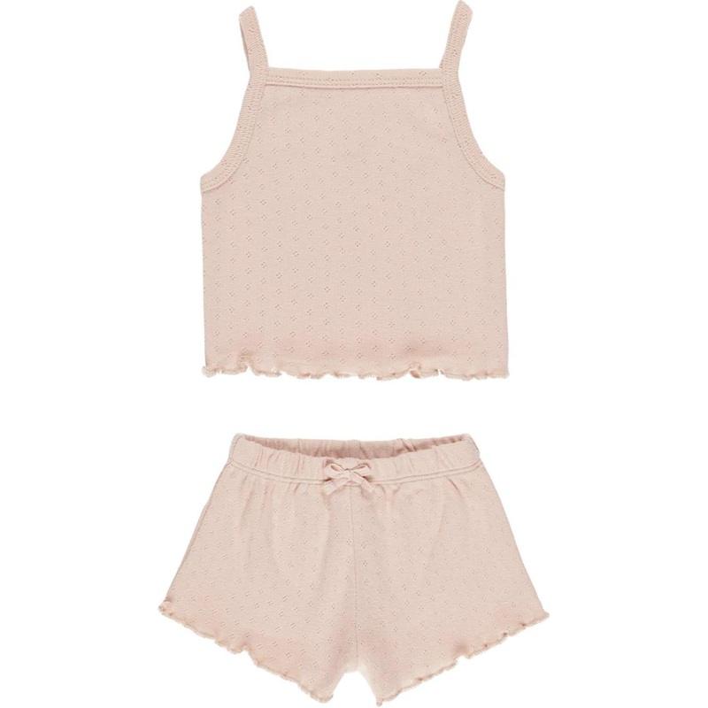 Quincy Mae Pointelle Tank + Shortie Set || Melon
