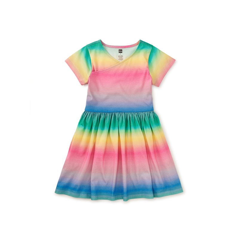 Tea Collection Short Sleeve Wrap Neck Dress